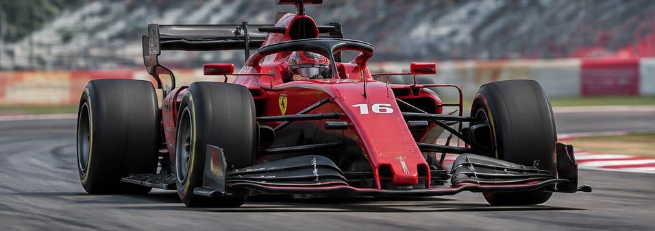 Formula 1 racing vehicle on track
